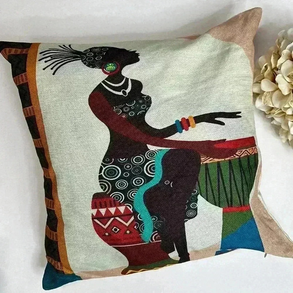 1pc Throw Pillow Covers Decorative Cases African Pretty Girl - Picture 1 of 4